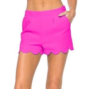 Ann Taylor Loft scalloped purple shorts